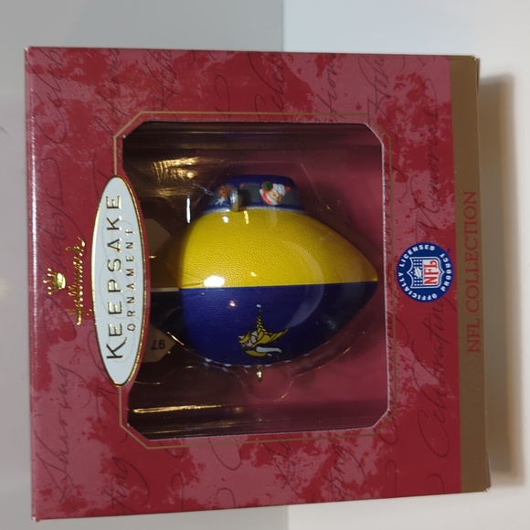 Vintage 1997 Hallmark NFL blimp ornament Minnesota Vikings - Picture 1 of 5
